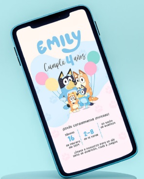 Invitación digital - Bluey 